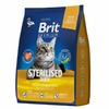 Brit Premium Cat Sterilised сухой корм для взрослых стерилизованных кошек c уткой и курицей - 8 кг фото 1