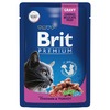 Brit Premium полнорационный влажный корм для кошек, с цыпленком и индейкой, кусочки в соусе, в паучах - 85 г