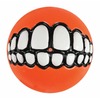 Игрушка для собак ROGZ Grinz L мяч с принтом "зубы" и отверстием для лакомства Оранжевый - 78 мм фото 1