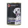 Landor полнорационный влажный корм для собак, паштет с индейкой и черникой, в консервах фото 1