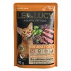 Leo&Lucy влажный полнорационный корм для стерилизованных кошек, с уткой, ягненком и биодобавками, кусочки в соусе, в паучах - 85 г фото 1