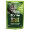 Monge Cat BWild Grain Free полнорационный влажный корм для стерилизованных кошек, беззерновой, с мясом дикого кабана и овощами, кусочки в соусе, в паучах - 85 г фото 1