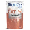Monge Cat Grill полнорационный влажный корм для котят, беззерновой, с норвежским лососем, кусочки в желе, в паучах - 85 г