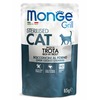 Monge Cat Grill полнорационный влажный корм для стерилизованных кошек, беззерновой, с итальянской форелью, кусочки в желе, в паучах - 85 г