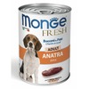 Monge Dog Fresh Chunks in Loaf полнорационный влажный корм для собак, с мясным рулетом из утки, кусочки в паштете, в консервах - 400 г фото 1