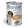 Monge Dog Fresh Chunks in Loaf полнорационный влажный корм для собак, мясной рулет из курицы, кусочки в паштете, в консервах - 400 г фото 1
