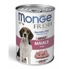 Monge Dog Fresh Chunks in Loaf полнорационный влажный корм для собак, мясной рулет из свинины, кусочки в паштете, в консервах - 400 г фото 1