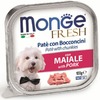 Monge Dog Fresh полнорационный влажный корм для собак, со свининой, кусочки в паштете, в ламистерах - 100 г фото 1
