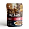 Mr. Buffalo Adult Hair & Skin влажный корм для котов и кошек, для кожи и шерсти, с лососем, кусочки в соусе, в паучах - 85 г фото 1