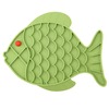 Mr.Kranch лизательный коврик для медленного поедания, силиконовый, Рыбка, зеленая, 24,5*19 см фото 1