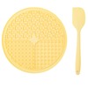 Mr.Kranch лизательный коврик для медленного поедания, силиконовый, желтый с лопаткой, 20*20 см