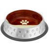Mr.Kranch Candy миска из нержавеющей стали с керамическим покрытием и нескользящим основанием - 1,73 л, коричневая с белым фото 1