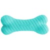 Playology Dual Layer Bone игрушка для собак средних пород, двухслойная жевательная косточка, с ароматом арахиса, средняя, голубая фото 1