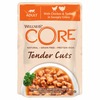 Сore Tender Cuts влажный корм для кошек, из курицы с индейкой, кусочки в соусе, в паучах - 85 г фото 1