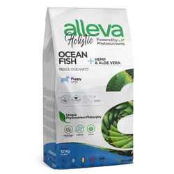 Alleva Holistic Puppy Fish Maxi сухой корм для щенков крупных пород, берем. и корм. сук, с океанической рыбой, коноплей и алое вера - 12 кг