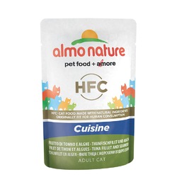 Almo Nature Classic Adult Cat Cuisine Tuna Fillet & Seaweed влажный корм для кошек, с тунцом и морскими водорослями, кусочки в бульоне, в паучах - 55 г