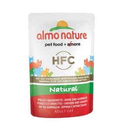 Almo Nature Classic Nature Adult Cat Chicken & Shrimps влажный корм для кошек, с курицей и креветками, кусочки в бульоне, в паучах - 55 г