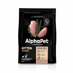 AlphaPet Superpremium для котят, беременных и кормящих кошек с цыпленком - 400 г