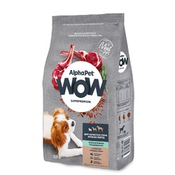 AlphaPet Wow Superpremium сухой корм для взрослых собак мелких пород, с чувствительным пищеварением, с ягненком и бурым рисом - 7 кг