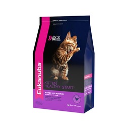 Eukanuba Kitten Healthy Start полнорационный сухой корм для котят, беременных и кормящих кошек, с курицей - 2 кг