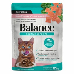 Balance Cat Sterilized влажный корм для стерилизованных кошек, полнорационный, с лососем и шпинатом, в соусе, в паучах - 85 г