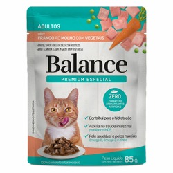Balance Cat влажный корм для кошек, полнорационный, с курицей, морковью и горошком, в соусе, в паучах - 85 г