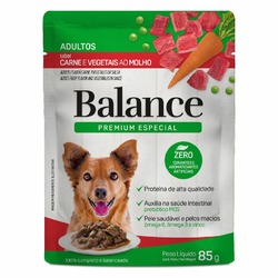 Balance Dog влажный корм для собак,  полнорационный, с говядиной, морковью и горошком, в соусе, в паучах - 85 г