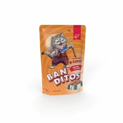 Banditos Мясное Ассорти влажный корм для котят, с мясом, в соусе, в паучах - 75 г