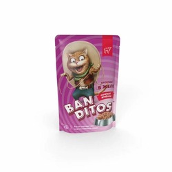 Banditos влажный корм для взрослых кошек, с сочным ягненком, кусочки в желе, в паучах - 75 г x 24 шт