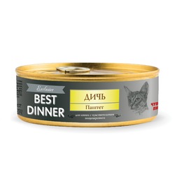 Best Dinner Exclusive влажный корм для кошек с чувствительным пищеварением, паштет с дичью, в консервах - 100 г