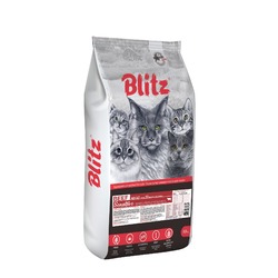 Blitz Sensitive Adult Cat Beef полнорационный сухой корм для кошек, с говядиной - 10 кг