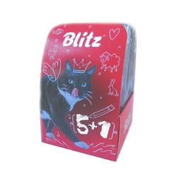 Blitz Sensitive 5+1 Набор Ассорти влажных кормов для кошек с чувствительным пищеварением от 1 года, вкус в ассортименте - 540 г