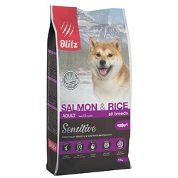 Blitz Sensitive Adult Salmon & Rice сухой корм для собак, с лососем и рисом - 15 кг