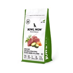 Bowl Wow сухой корм для собак крупных пород, с ягненком, индейкой, рисом и цукини - 10 кг
