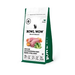 Bowl Wow сухой корм для стерилизованных кошек, с индейкой, курицей и шпинатом - 8 кг