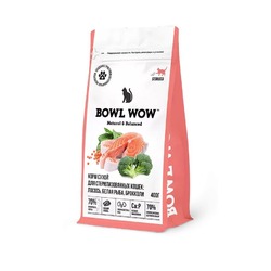 Bowl Wow сухой корм для стерилизованных кошек, с лососем, белой рыбой и брокколи - 400 г