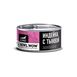 Bowl Wow влажный корм для собак всех пород, с индейкой и тыквой, в консервах - 100 г