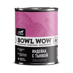 Bowl Wow влажный корм для собак всех пород, с индейкой и тыквой, в консервах - 340 г