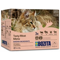 Bozita Meat Multibox влажный корм для взрослых кошек в желе мясной микс в паучах - 85 г