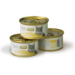 Brit Care Chicken Breast & Cheese влажный корм для кошек, с куриной грудкой и сыром, волокна в желе, в консервах - 80 г