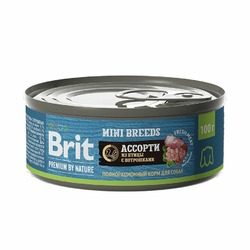 Brit Premium by Nature Mini Breeds полнорационный влажный корм для собак мелких пород, фарш из птицы с потрошками, в консервах - 100 г