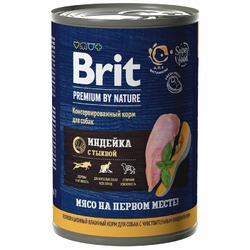 Brit Premium by Nature полнорационный влажный корм для собак с чувствительным пищеварением, фарш из индейки с тыквой, в консервах - 410 г