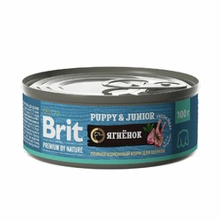 Brit Premium by Nature Puppy & Junior полнорационный влажный корм для щенков, фарш из ягненка, в консервах - 100 г