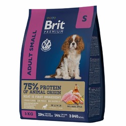 Brit Premium Dog Adult Small полнорационный сухой корм для собак мелких пород, с курицей - 1 кг