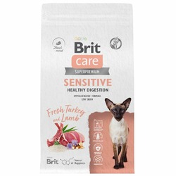 Brit Сare Cat Sensitive Healthy Digestion сухой корм для кошек, с индейкой и ягнёнком - 1,5 кг
