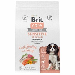 Brit Care Dog Adult Sensitive Metabolic сухой корм для взрослых собак, с морской рыбой и индейкой - 3 кг