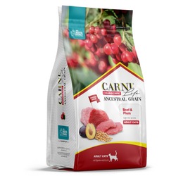 Carni Life Adult полнорационный сухой корм для кошек, низкозерновой, с говядиной, черносливом и клюквой - 1,5 кг