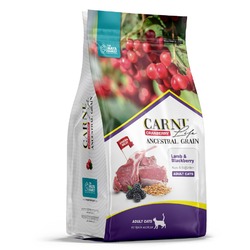 Carni Life Adult полнорационный сухой корм для кошек, низкозерновой, с ягненком, ежевикой и клюквой