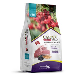 Carni Life Adult полнорационный сухой корм для кошек, низкозерновой, с ягненком, ежевикой и клюквой - 5 кг