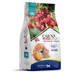 Carni Life Sterilised полнорационный сухой корм для стерилизованных кошек, низкозерновой, с лососем, апельсином и клюквой